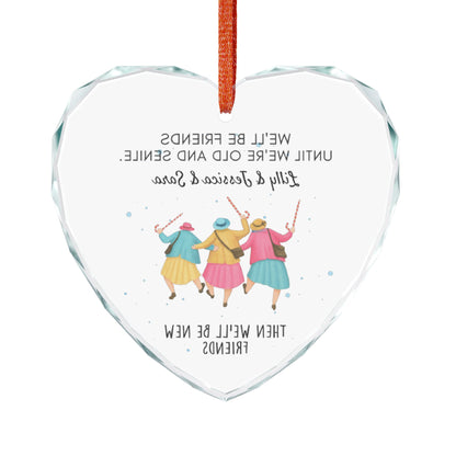 Personalized Old Friend Christmas Ornament, We'll Be Friends Until We're Old and Senile, Friendship Ornament, Best Friend Gift
