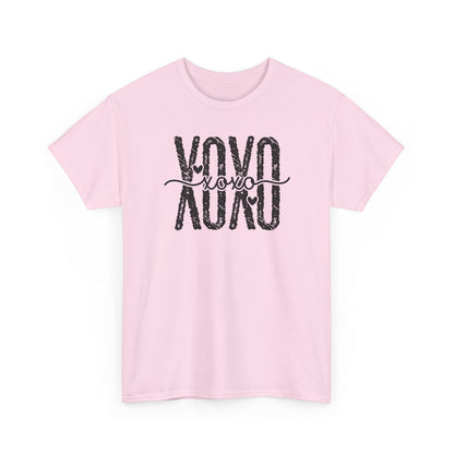 XOXO Distressed Text Tee, Vintage Hugs Kisses Shirt, Retro Valentine T-Shirt, Soft Cotton Graphic Top, Cute Gift for Her, Casual Outfit Tee