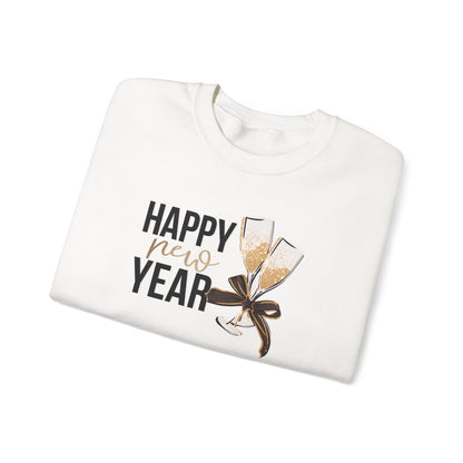 Happy New Year Sweatshirt | Champagne Toast Crewneck | New Year's Eve Party Shirt | Festive Winter Sweater | Cozy NYE Gift for Women Men