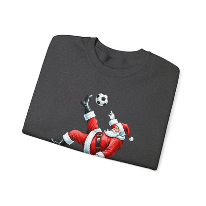 Festive Santa Soccer Crewneck Sweatshirt, Christmas Apparel, Winter Fashion, Holiday Gifts, Sports Lover, Cute Santa Design