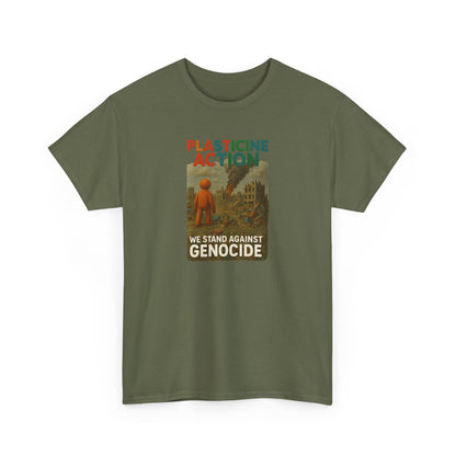 Plasticine Action Heavy Cotton Tee, Stand Against Genocide, Activist Wear, Social Justice Shirt, Awareness Tee, Thought Provoking Apparel