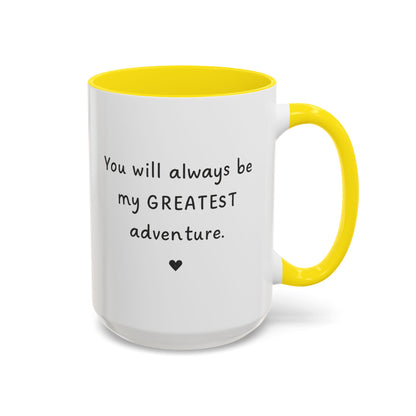 You're My Greatest Adventure Coffee Cup, Custom Line Drawing Couple Mug, Anniversary Gift For Husband Wife, Engagement Gift, Valentine's Day