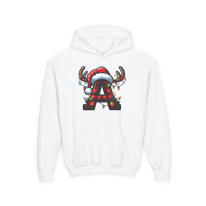 Personalized Festive Reindeer Hoodie for Kids, Christmas Sweatshirt hoodie, Holiday Gift, Cozy Winter Attire, Personalized Youth Hoody