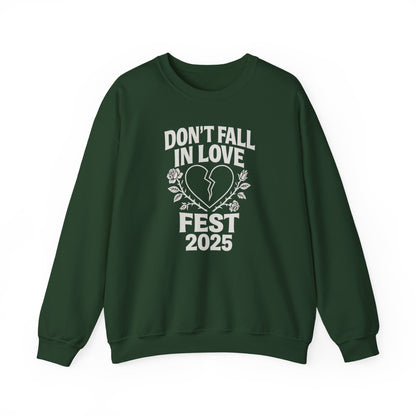 Don't Fall in Love Fest 2025 Sweatshirt, Broken Heart Floral Crewneck, Anti Love Sweater, Festival Aesthetic Pullover, Valentines Gift