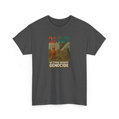 Plasticine Action Heavy Cotton Tee, Stand Against Genocide, Activist Wear, Social Justice Shirt, Awareness Tee, Thought Provoking Apparel