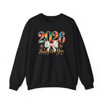 2026 Happy New Year Sweatshirt, Colorful New Year Crewneck, NYE Party Shirt, New Year Gift for Her, Holiday Winter Pullover
