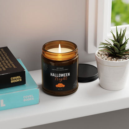 Halloween Night Scented Soy Candle, Fall Decor, Spooky Home Fragrance, Pumpkin Spice Candle, Autumn Gift, Party Centerpiece