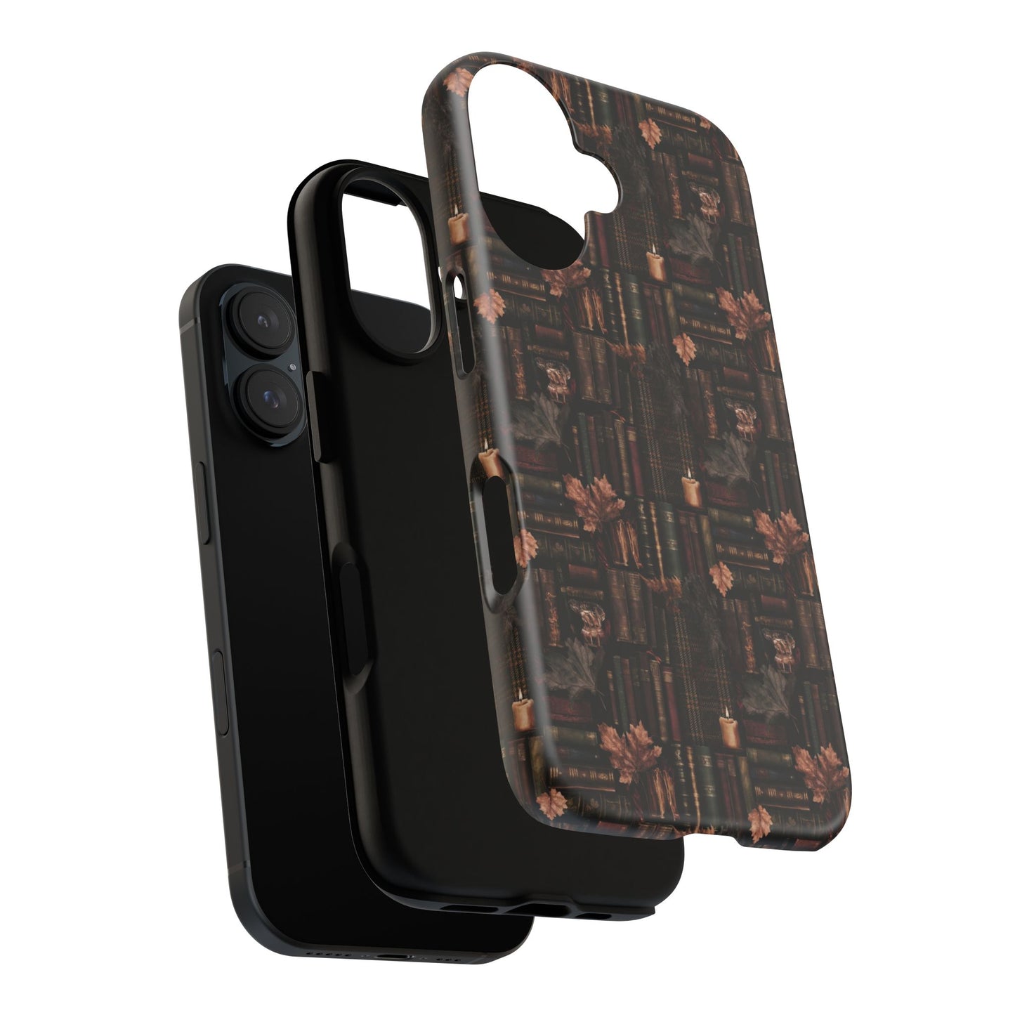 Gothic Phone Case Dark Academia Literary iPhone Samsung Cover with Books & Flowers, Phone case