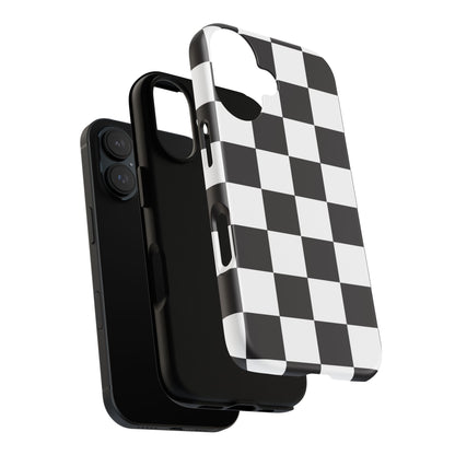 Black and White Checker iPhone Case, Stylish iPhone Cover for Teens, Holiday Gift, Unique Mobile Accessories, Tough Protection