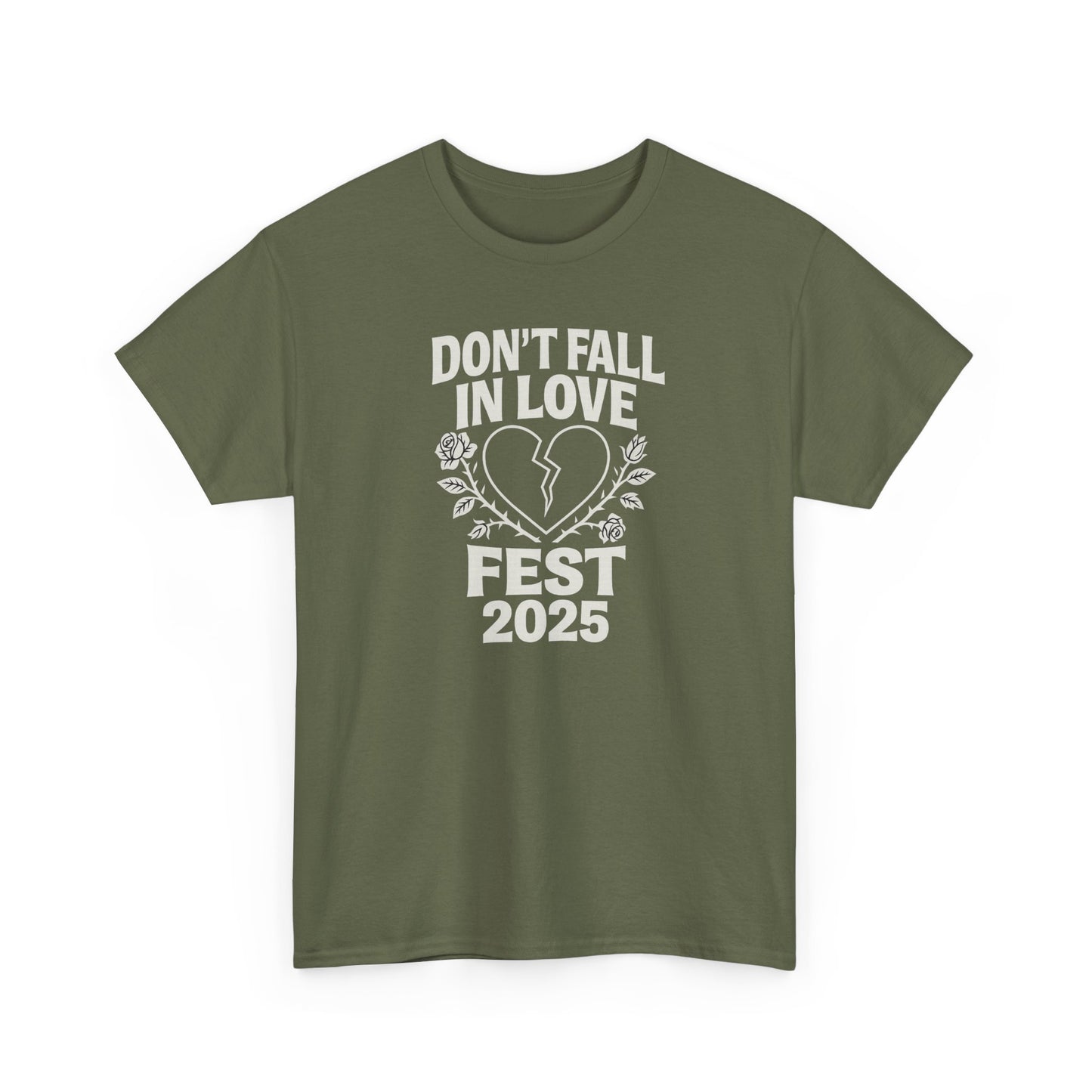 Don't Fall in Love Fest 2025 T-Shirt, Broken Heart Rose Graphic Tee, Anti Love Shirt, Festival Streetwear, Unisex Valentines Gift