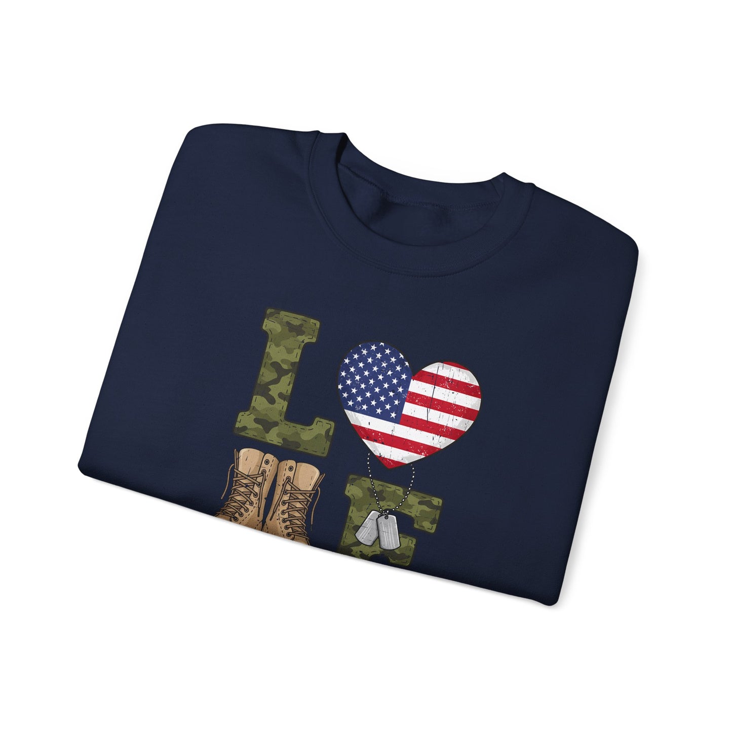 Love Our Veterans sweatshirt | Gift For Veteran | Veteran Sweatshirt | Gift For Dad | military boots American flag camouflage