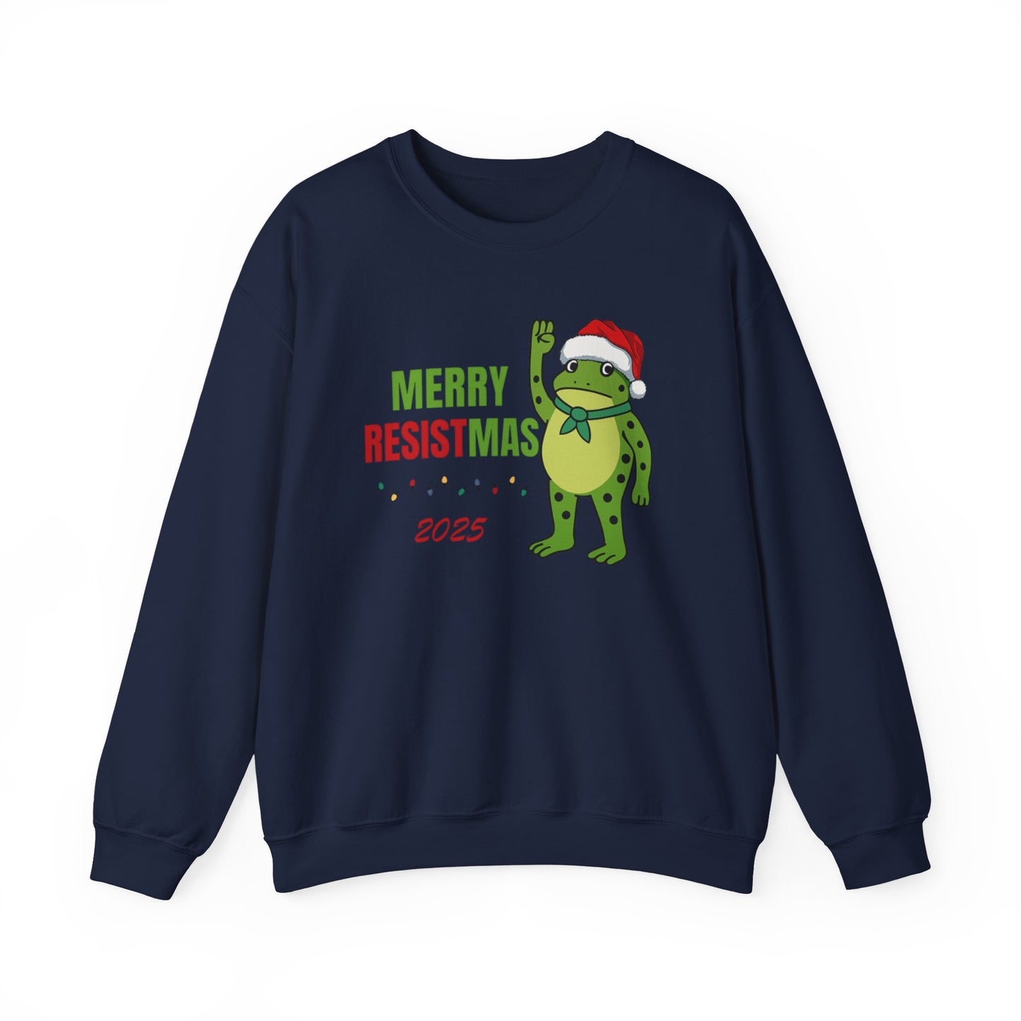 Merry Resistmas 2025 Crewneck Sweatshirt - Unisex Holiday Gift, Christmas Sweater, Funny Sweatshirt, Winter Apparel, Seasonal Fashion