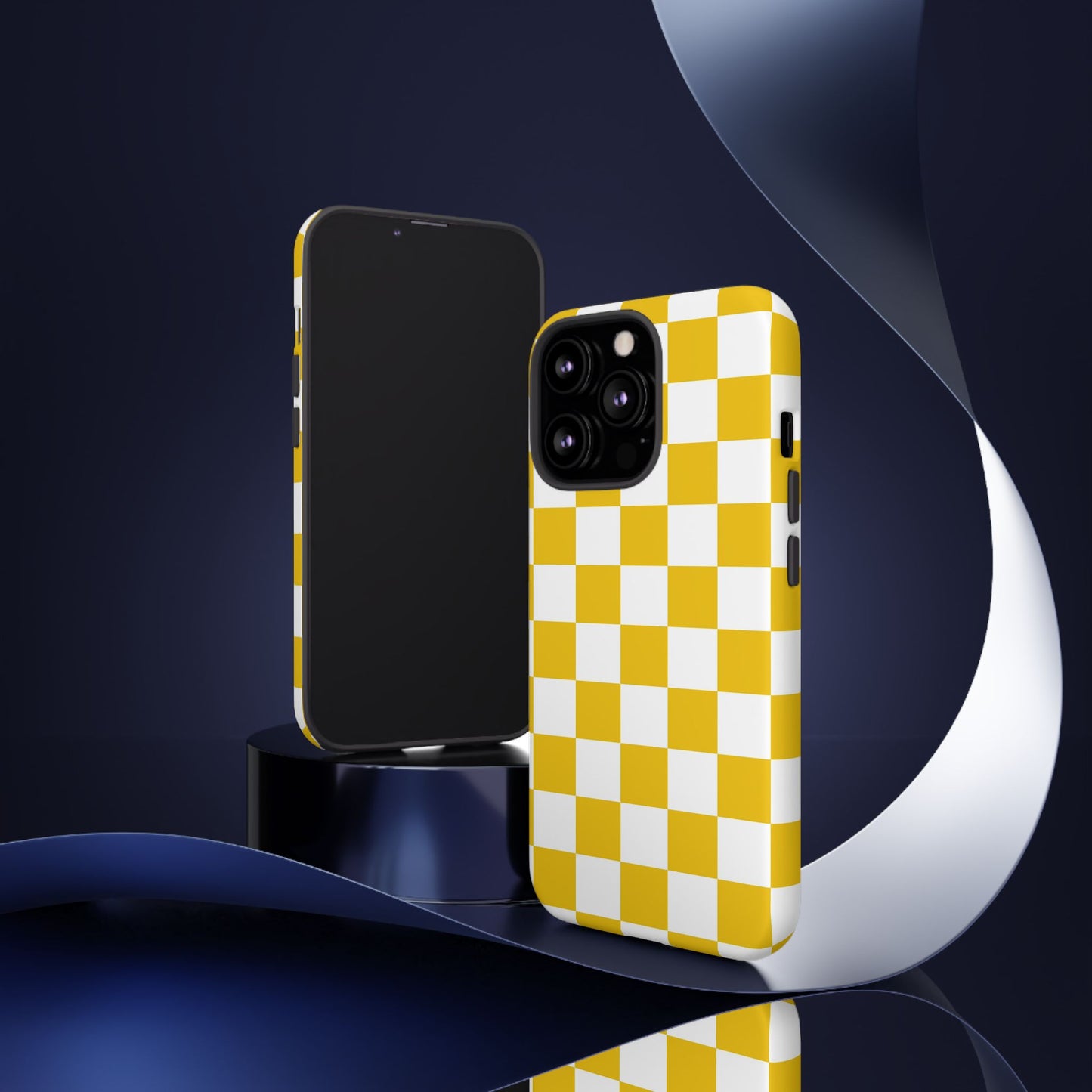 Yellow Checkered Phone Case - iPhone 17 Pro, 17, 16, 15, 14, 13, 12, 11, X, XR, XS MAX, Gift for Friends