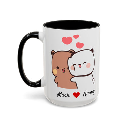 Personalized Dudu Bubu Mug | Cute Bear Coffee Cup | Color Handle Mug | Birthday Christmas Gift | Funny Mug for Her Him Valentine Gift