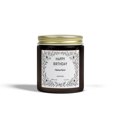 Personalised Birthday Scented Candle, Custom Birthday Gift, Candle Gift with Name for Her Friend Sister Mum Nanny Add Your Custom Text