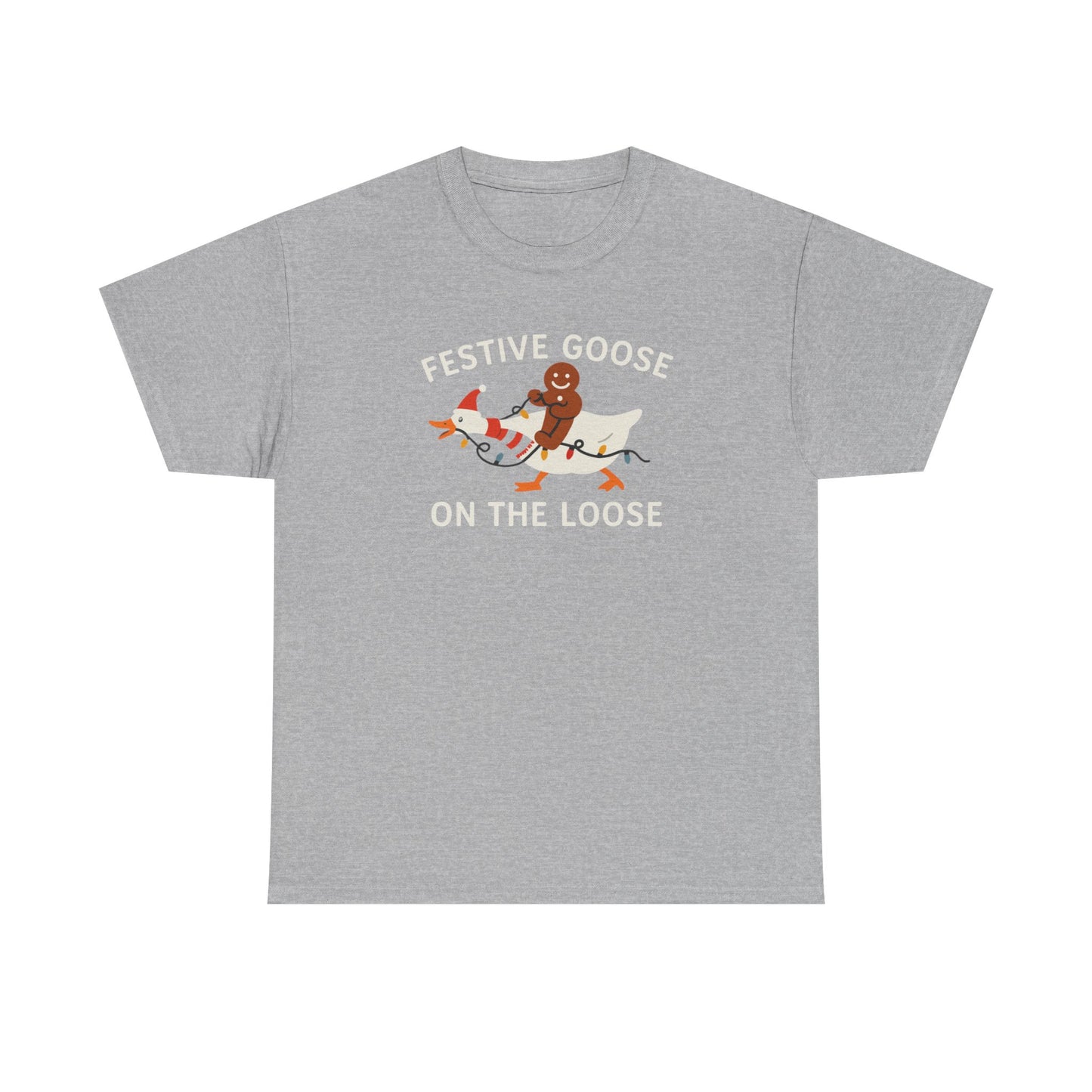 Festive Goose on the Loose Shirt, Funny Christmas Gingerbread Tee,  Holiday Comfort Colors T-Shirt, Cute Xmas Gift for Her and Him