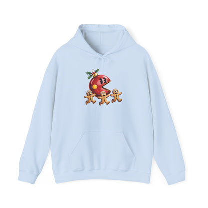 Playful Holiday Hoodie with Gingerbread Design, Cozy Christmas Sweatshirt for Family Gatherings, Fun Winter Apparel, Gift for her