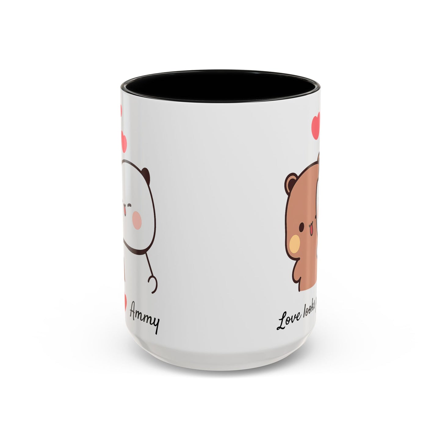 Personalized Dudu Bubu Mug | Cute Bear Coffee Cup | Color Handle Mug | Birthday Christmas Gift | Funny Mug for Her Him Valentine Gift