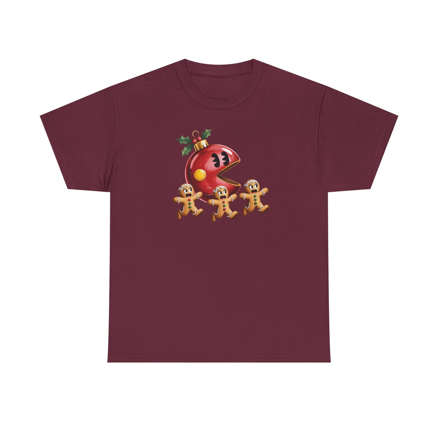 Festive Holiday Tee, Christmas Gift, Retro Video Game Shirt, Gingerbread Print, Casual Wear, Fun Holiday Apparel, Gift for her