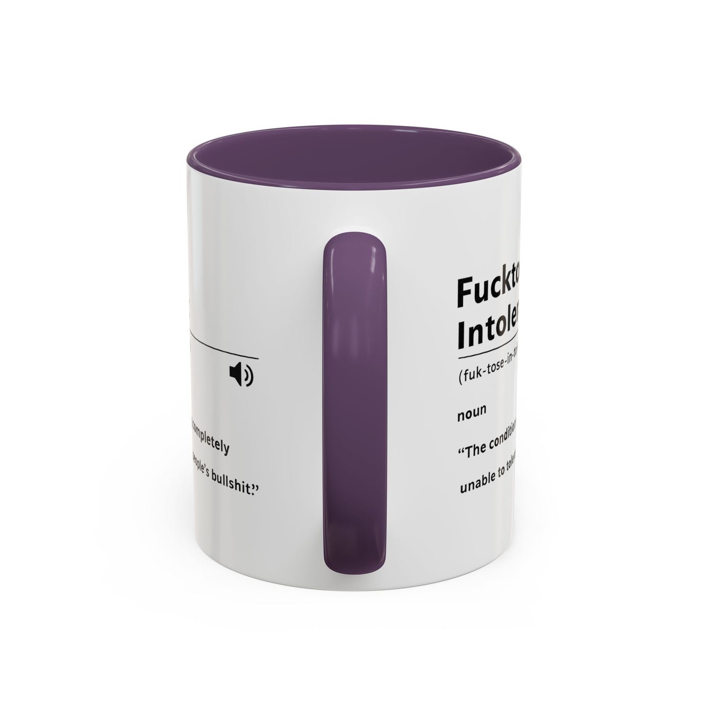 Fucktose Intolerant Definition Mug, Funny Accent Coffee Mug 11oz 15oz, Sarcastic Adult Humor Mug, Gag Gift for Friends