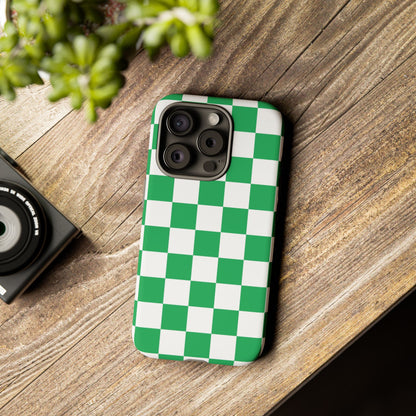 Green Checkerboard Phone Case, iPhone 17 Pro, 17, 16, 15, 14, 13, 12, 11, X, XR, XS MAX, Mobile Cover, Gift for Students, Phone Accessory