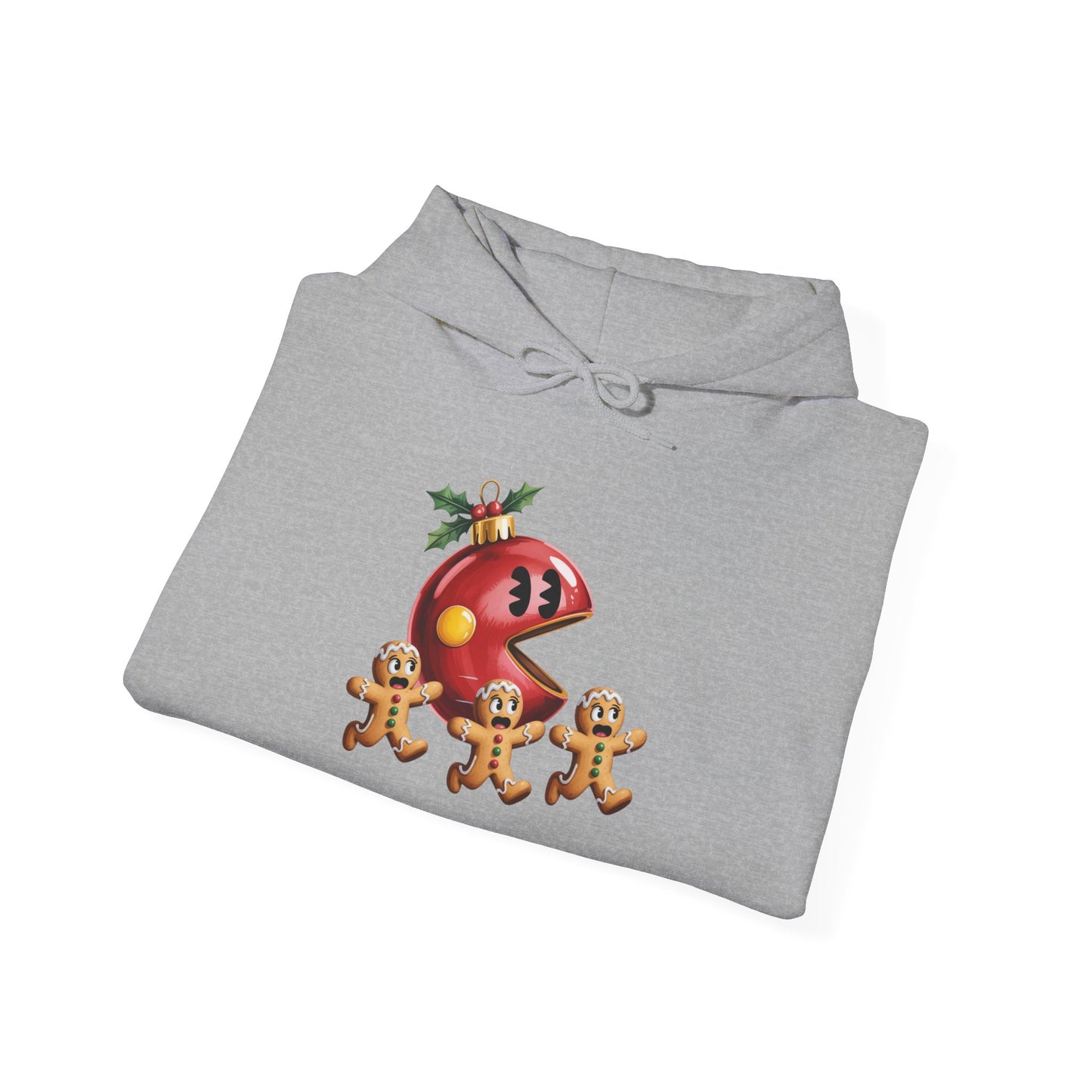 Playful Holiday Hoodie with Gingerbread Design, Cozy Christmas Sweatshirt for Family Gatherings, Fun Winter Apparel, Gift for her