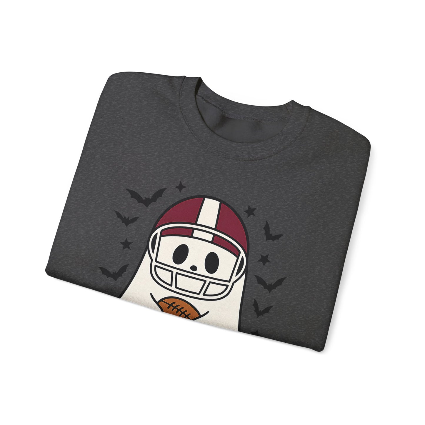 Halloween Ghost Football Sweatshirt, Cozy Crewneck, Unisex Sweatshirt, Fall Apparel, Spooky Season Fashion, Ghost Design