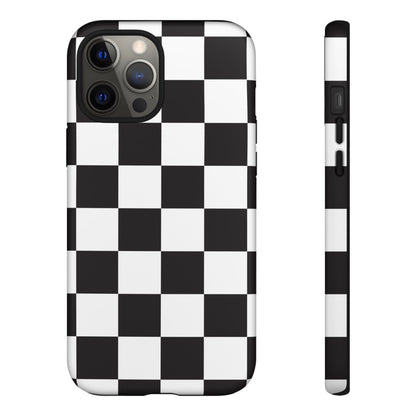 Black and White Checker iPhone Case, Stylish iPhone Cover for Teens, Holiday Gift, Unique Mobile Accessories, Tough Protection