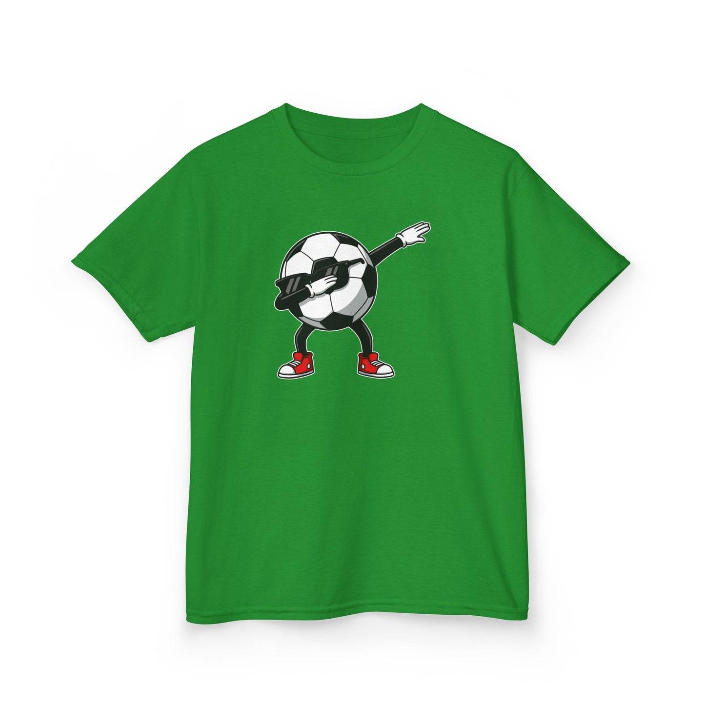 Dabbing Soccer Ball Kids T-Shirt, Cartoon Football Tee for Boys Girls, Sporty Youth Soccer Graphic Shirt, Football Fan shirt