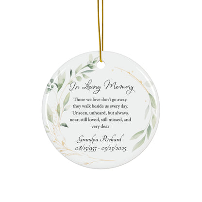 Personalized Memorial Christmas Ornament Tribute Decoration for Remembrance, Loss of Loved One Keepsake, Holiday Decoration, Sympathy Gift,