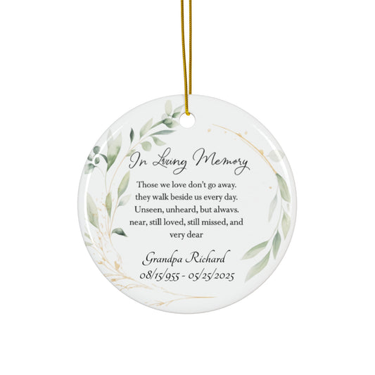 Personalized Memorial Christmas Ornament Tribute Decoration for Remembrance, Loss of Loved One Keepsake, Holiday Decoration, Sympathy Gift,