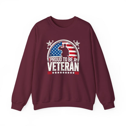 Proud Veteran Crewneck Sweatshirt, Veterans Day Gift, Military Tribute, USA Flag Apparel, Casual Comfort Wear, Gift for veteran Father