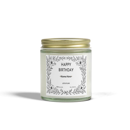 Personalised Birthday Scented Candle, Custom Birthday Gift, Candle Gift with Name for Her Friend Sister Mum Nanny Add Your Custom Text