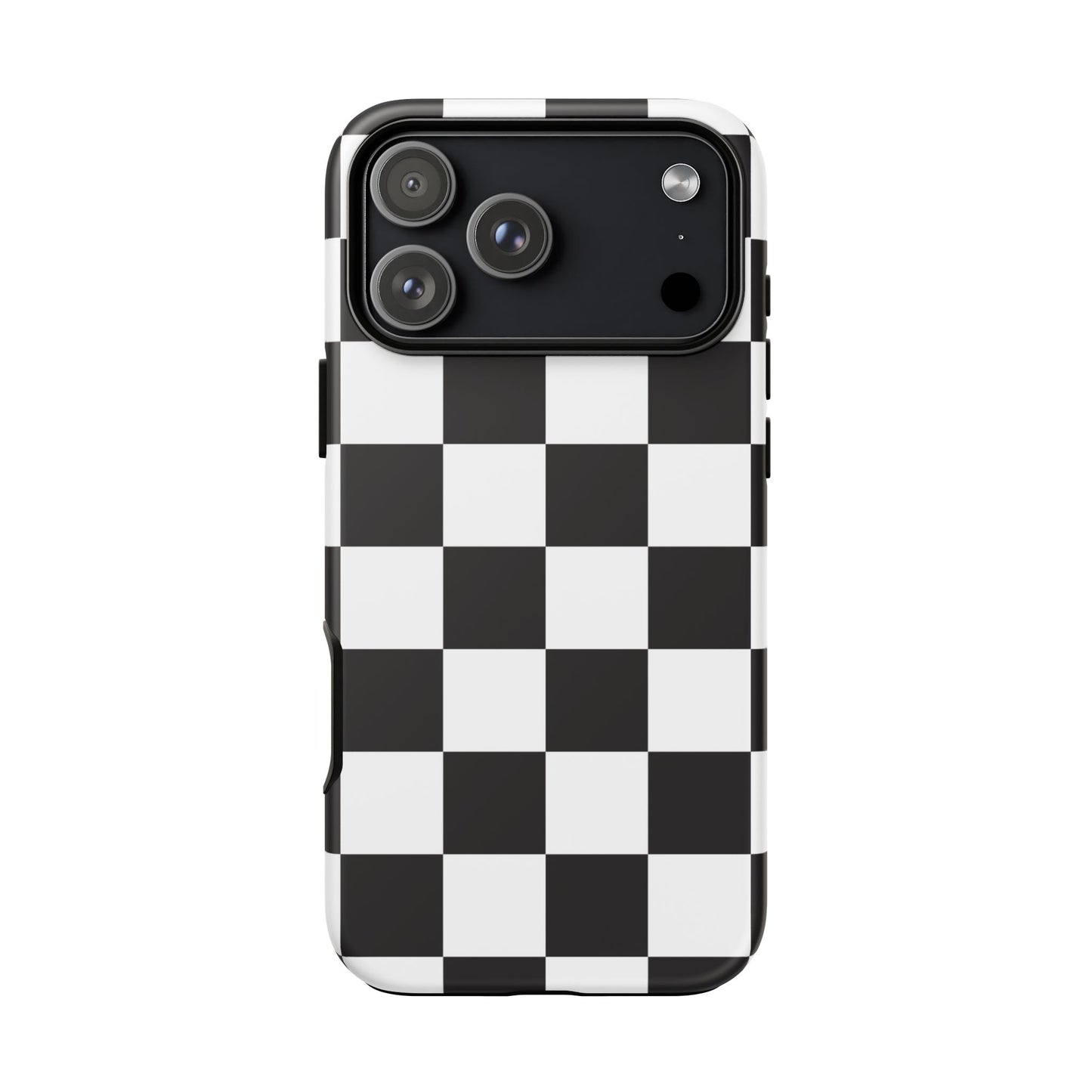 Black and White Checker iPhone Case, Stylish iPhone Cover for Teens, Holiday Gift, Unique Mobile Accessories, Tough Protection