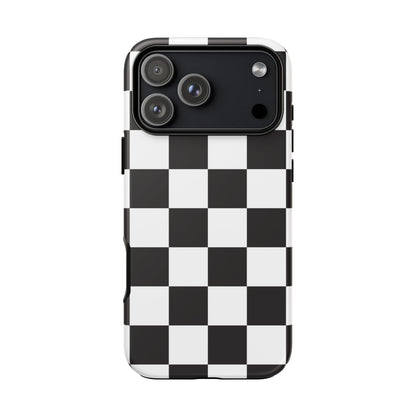 Black and White Checker iPhone Case, Stylish iPhone Cover for Teens, Holiday Gift, Unique Mobile Accessories, Tough Protection