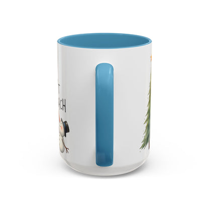 Personalized Holiday Coffee Mug, Cute Snowman Design, Winter Drinkware, Festive Gift, Custom Name Mug, Christmas Day Gift