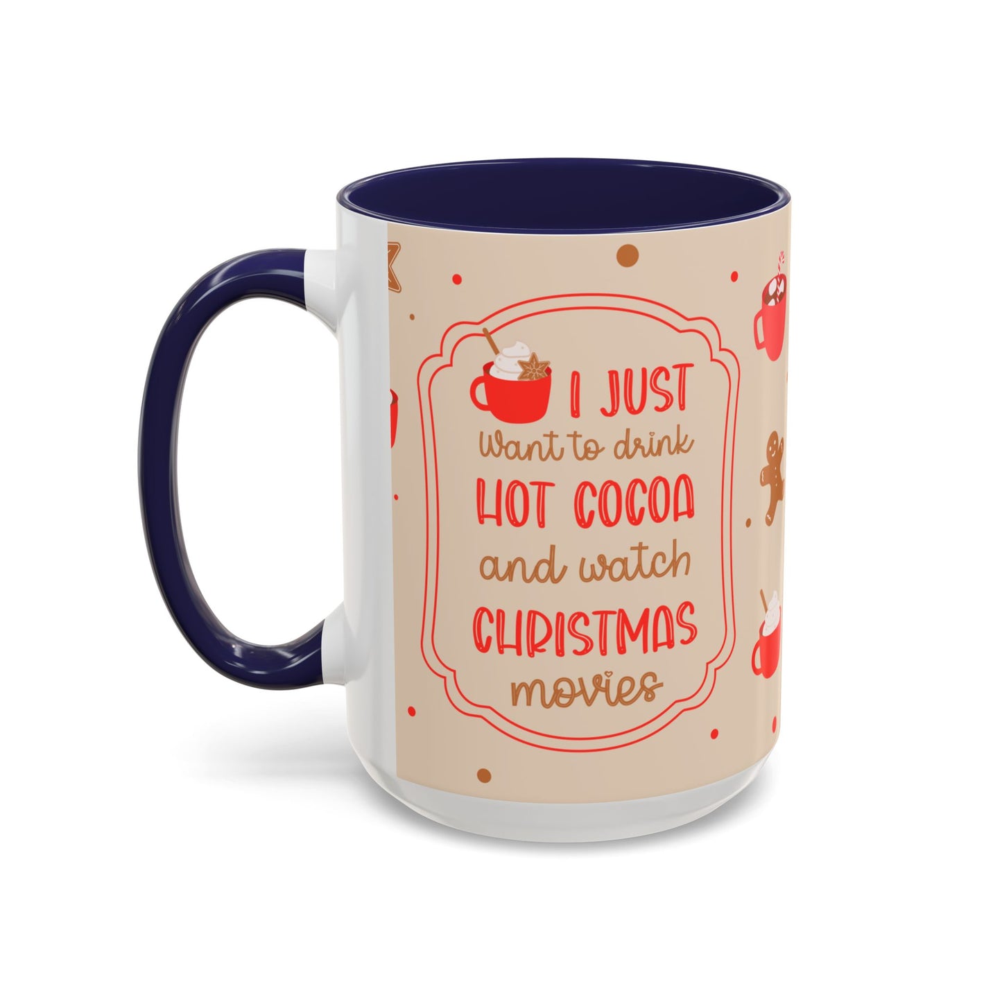 Festive Accent Coffee Mug, Holiday Gift, Hot Chocolate Lover, Christmas Decor, Winter Vibes, Cozy Mugs, Gift for her
