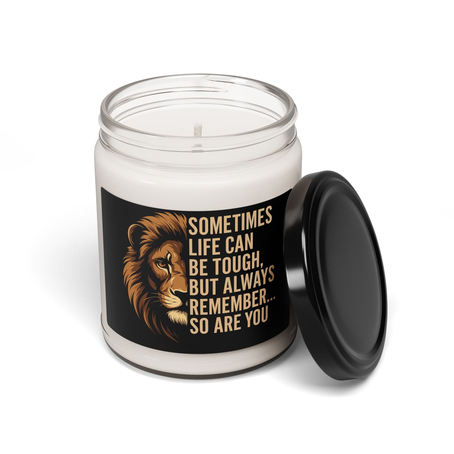 Inspirational Lion Scented Soy Candle | Motivational Gift, Home Decor, Relaxation, Mindfulness, Uplifting Quotes