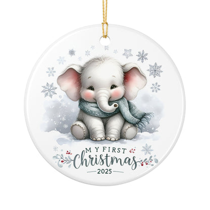 My First Christmas Ornament 2025  Baby Elephant Keepsake, Newborn Christmas Gift, Babys First Christmas Ornament, Nursery Ornament