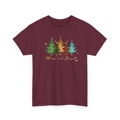 Merry and Bright Trees, Women's Christmas Shirt, Womans Holiday Shirt,Christmas Gift,Chic Winter Shirt,Cute Holiday Tee,Christmas Tree Shirt