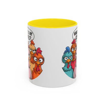Where Is My Coffee? Chicken Trio Mug | Accent Coffee Mug | Mug for Coffee Lovers | Gift for Coworkers, Friends, and Family