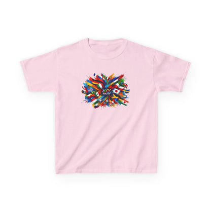 Colorful Paint Splash Kids T-Shirt | 2026 USA Soccer Tee for Kids | Abstract Art Graphic Shirt | Fun Youth Fan Gift, Football Lover Gift