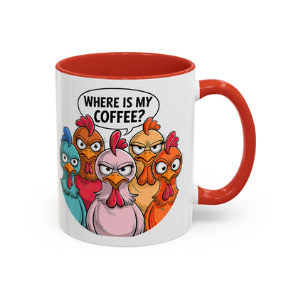 Where Is My Coffee? Chicken Trio Mug | Accent Coffee Mug | Mug for Coffee Lovers | Gift for Coworkers, Friends, and Family