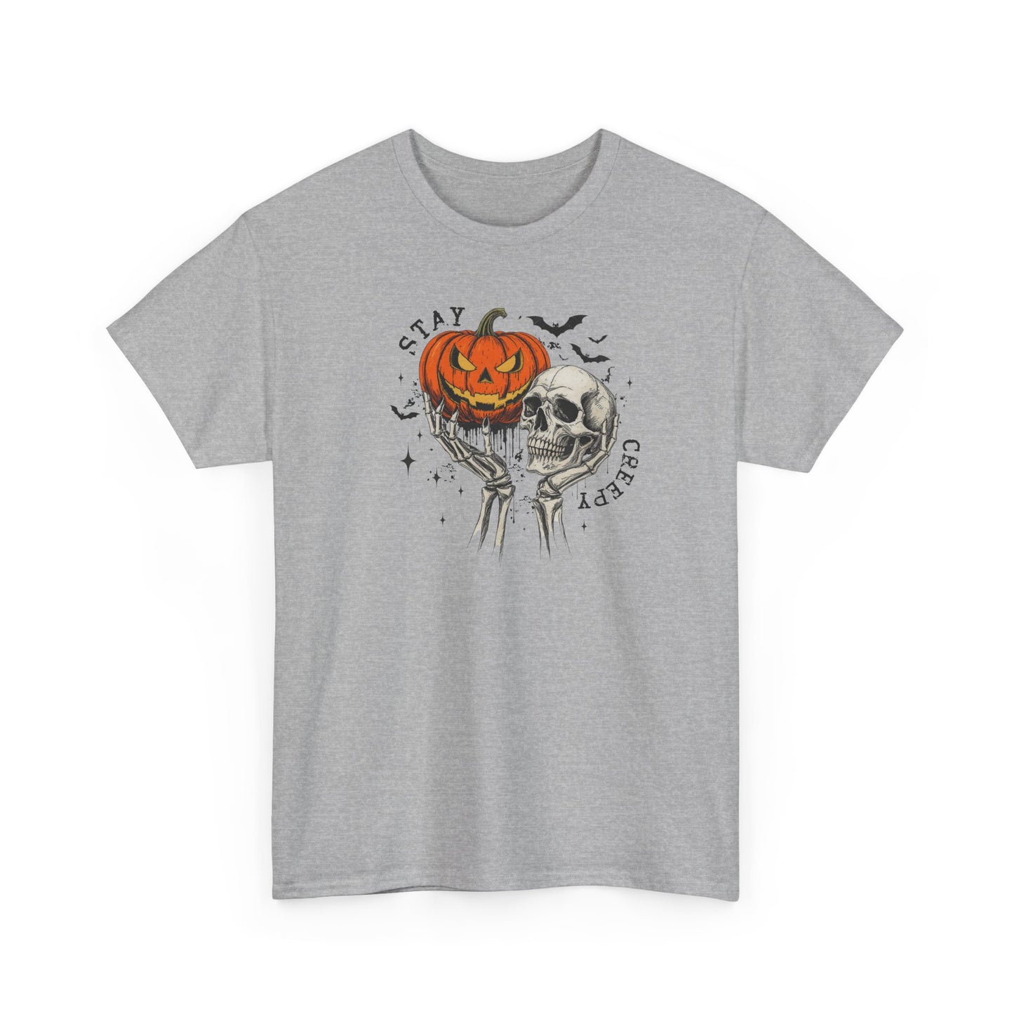 Halloween Skull Pumpkin Tee, Spooky Cotton Shirt, Halloween Costume, Fall Apparel, Gifting for Costume Parties