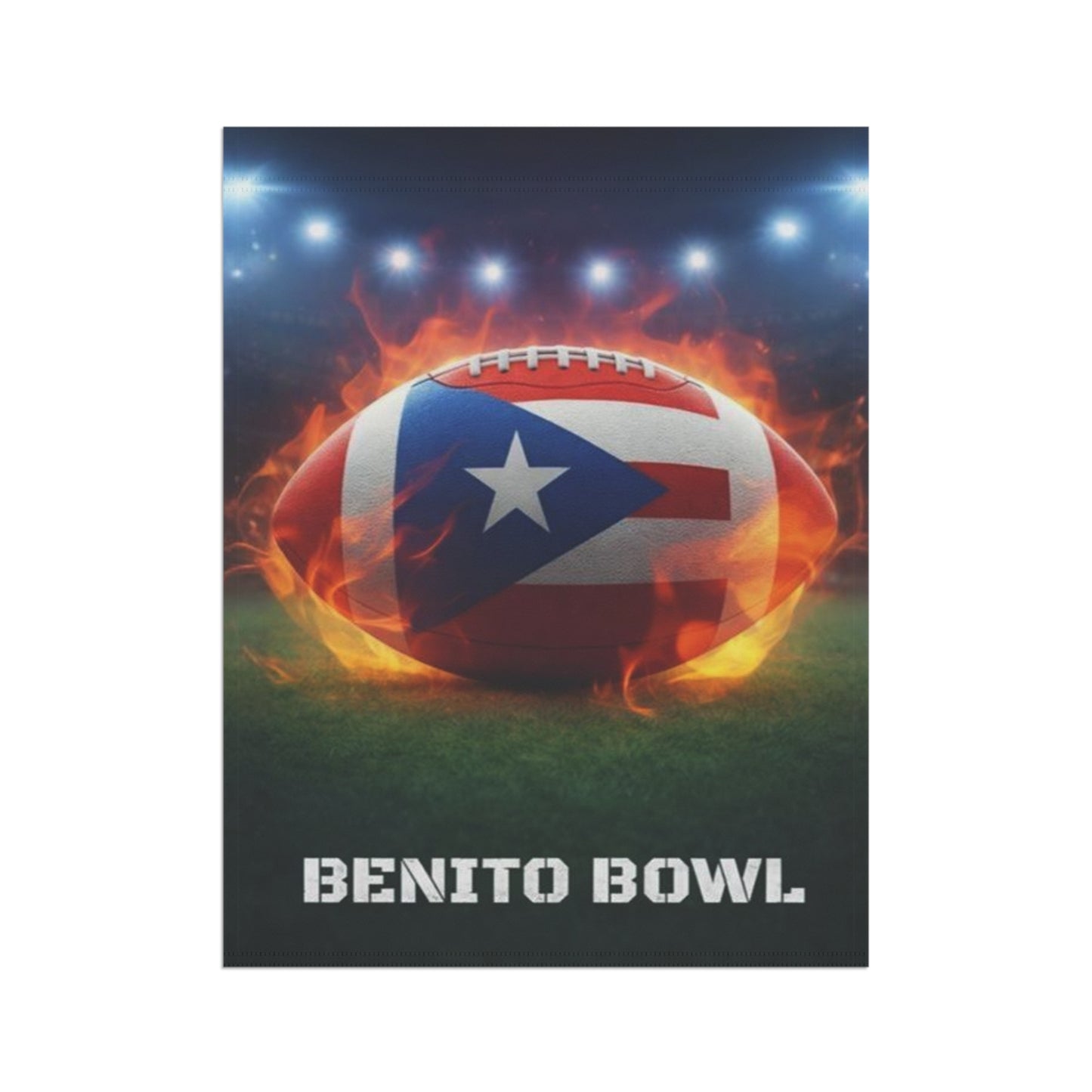 Puerto Rico Flag Football Garden Flag | PR Pride Outdoor Banner | Game Day Yard Decor | Latin Culture Sports Flag