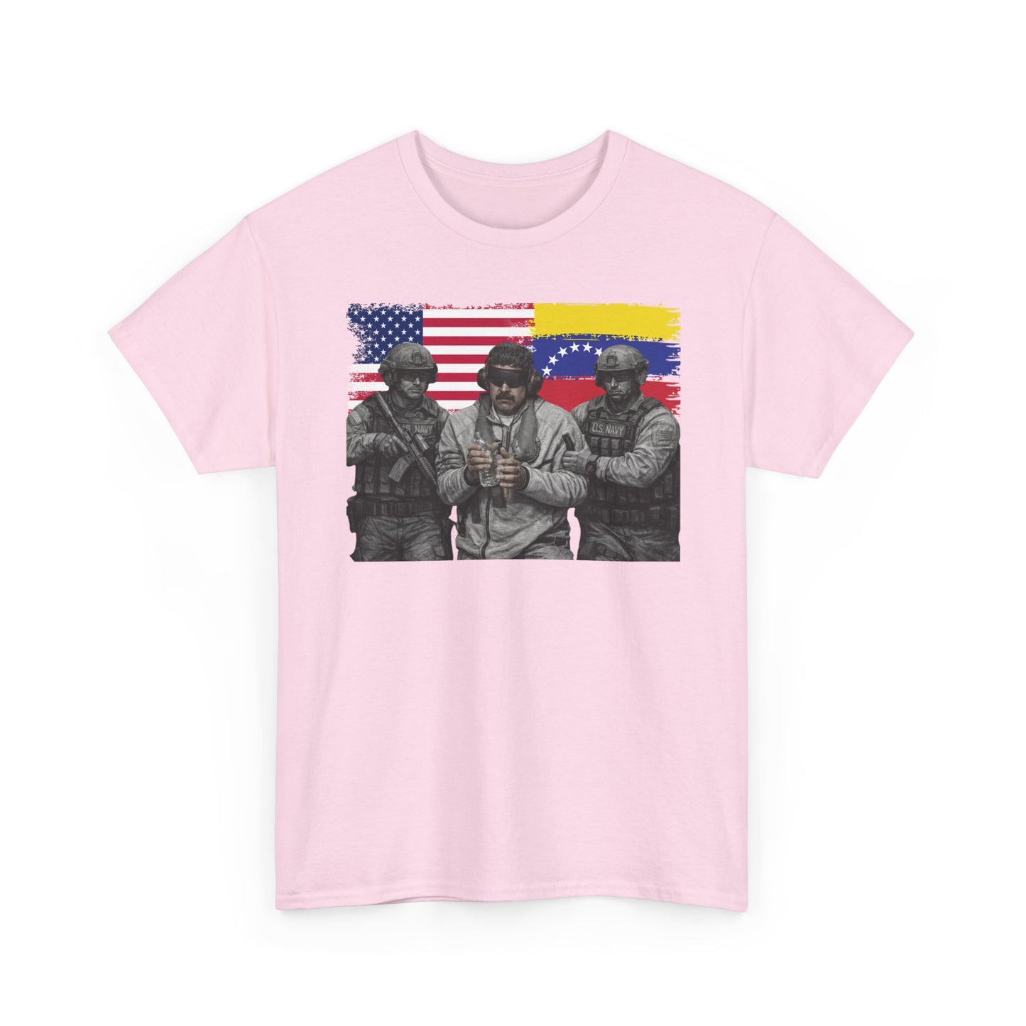 American and Venezuelan Flag Soldiers Tee, Nicolas Maduro Arrest Deportation Photo Tee T-shirt | Political Protest Graphic