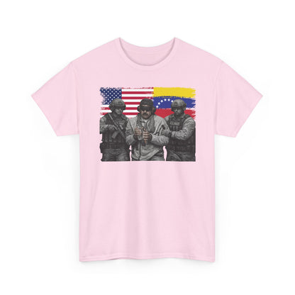 American and Venezuelan Flag Soldiers Tee, Nicolas Maduro Arrest Deportation Photo Tee T-shirt | Political Protest Graphic