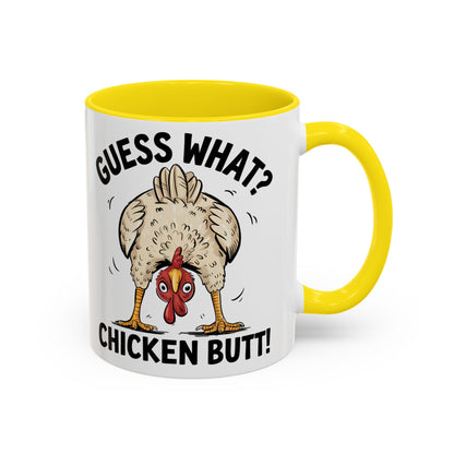 Funny Chicken Mug, Guess What? Chicken Butt! Coffee Mug, Farm Humor Mug, Rooster Joke Cup, Gift for Chicken Lovers, Gag Gift Mug