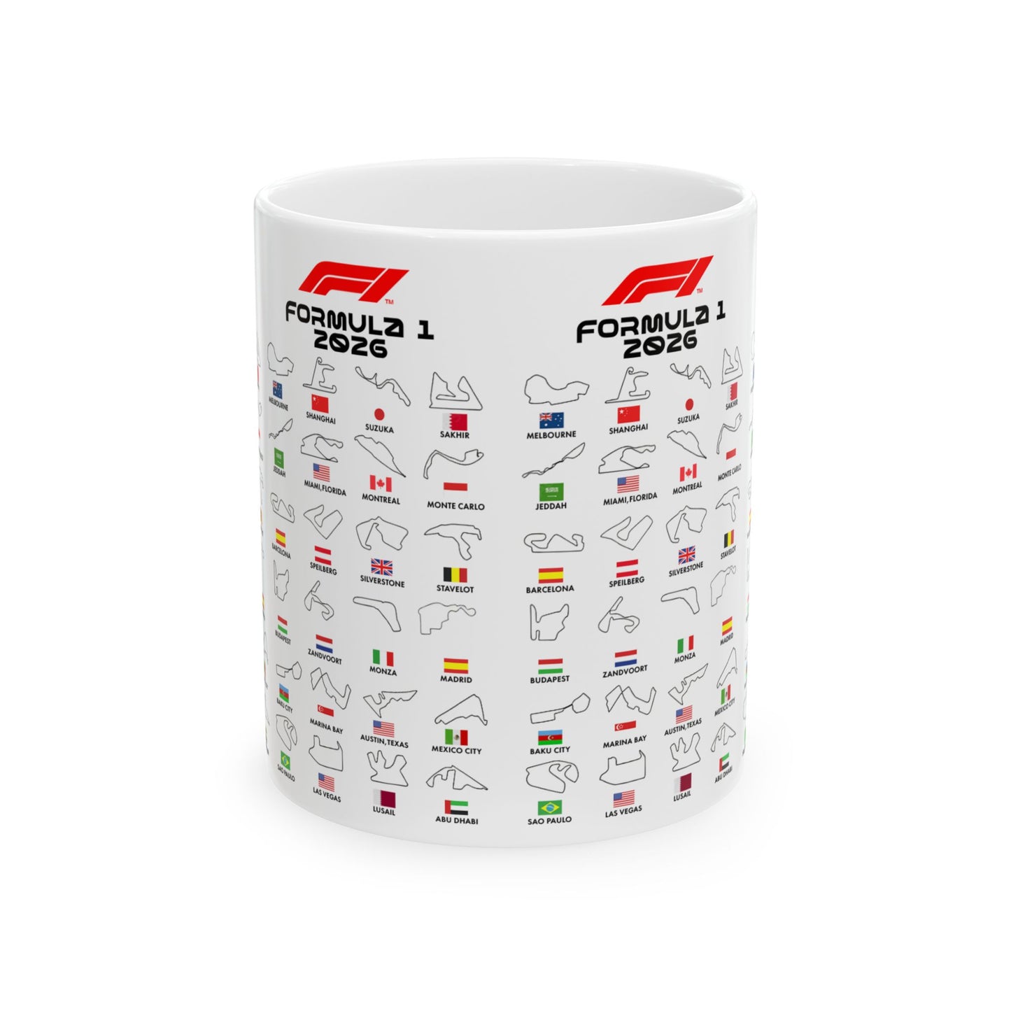 Formula One 2026 Mug, F1 Race Track Coffee Cup, Grand Prix Fan Gift, Motorsport Mug, Racing Dad Gift, Auto Lover Cup
