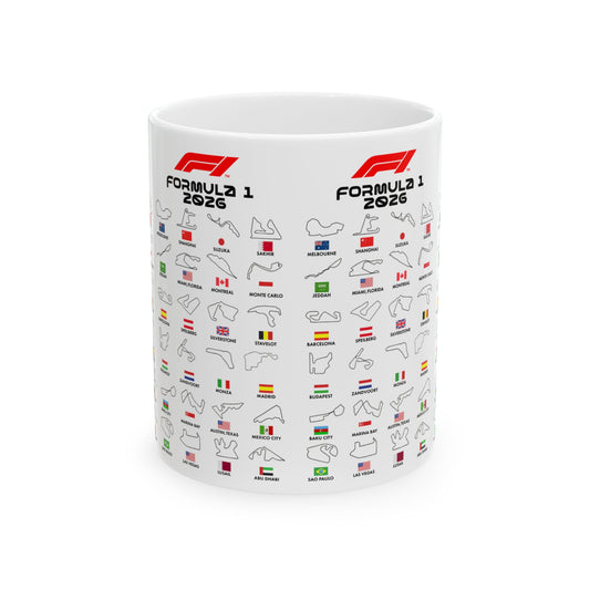 Formula One 2026 Mug, F1 Race Track Coffee Cup, Grand Prix Fan Gift, Motorsport Mug, Racing Dad Gift, Auto Lover Cup